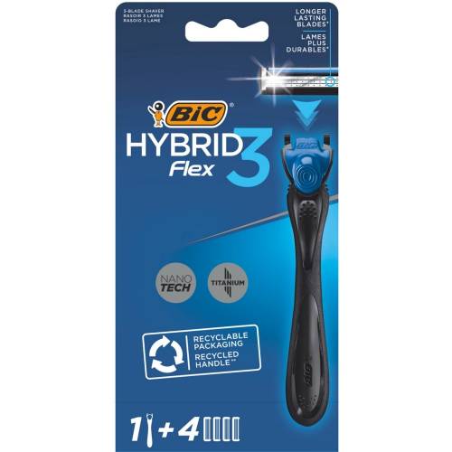 Bic Hybrid Flex 3 Tıraş Bıçağı 1 Sap + 4 Yedek Başlık - 0