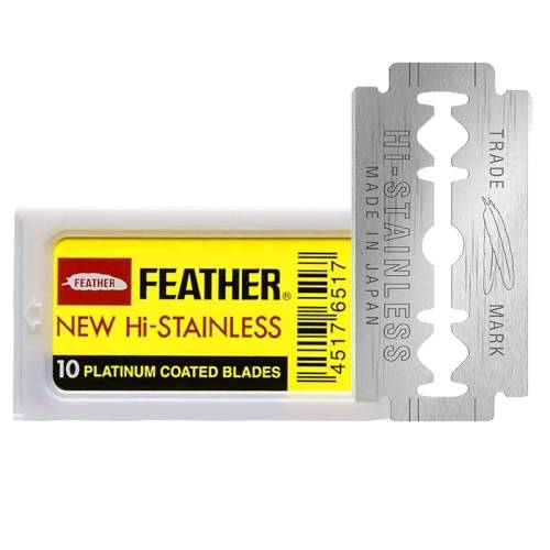 Feather New Hi-Stainless Platinum Coated Tıraş Bıçağı 1 Kutu / 10 Adet Jilet - 0