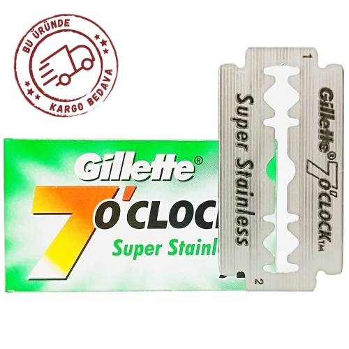 Gillette 7 O'Clock Super Stainless Tıraş Bıçağı 1 Kartela / 100 Adet Jilet - 0