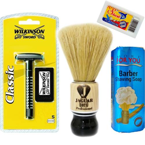 Wilkinson Classic Manuel Tıraş Makinesi 5'li Yedek Tıraş Bıçağı, Jaguar Tıraş Fırçası, Tıraş Sabunu ve Extra 5'li Jilet Seti - 21