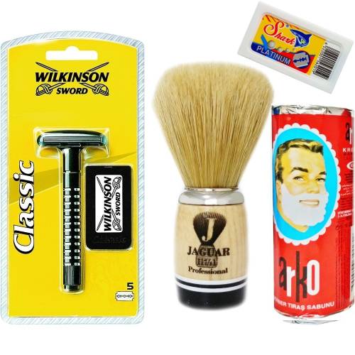 Wilkinson Classic Manuel Tıraş Makinesi 5'li Yedek Tıraş Bıçağı, Jaguar Tıraş Fırçası, Tıraş Sabunu ve Extra 5'li Jilet Seti - 26